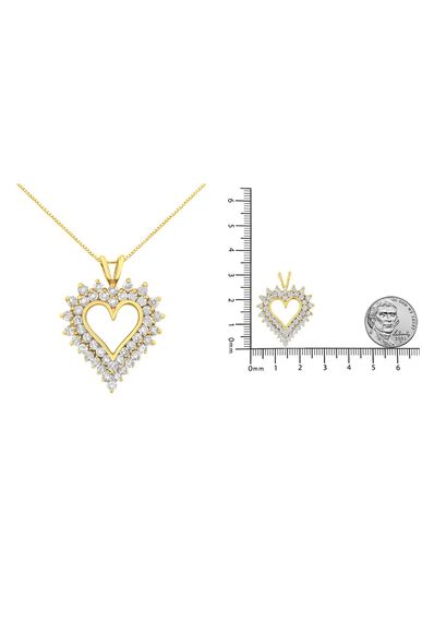 Plated Brilliant-Cut Diamond Open Heart Necklace